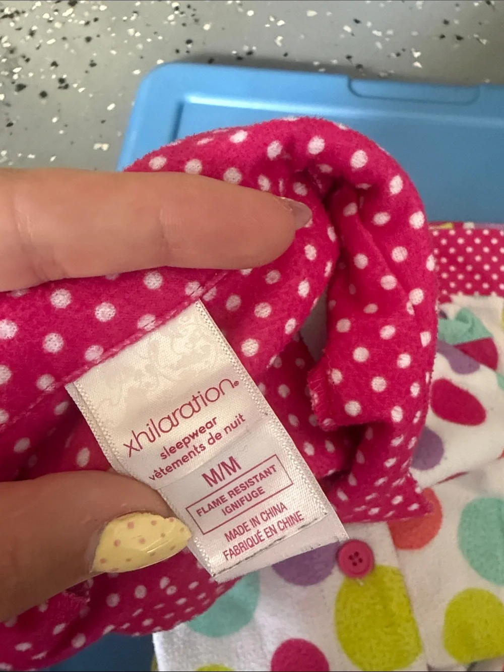 Kids Polka Dot Fleece Pajama Set - Bright Pink & Multi